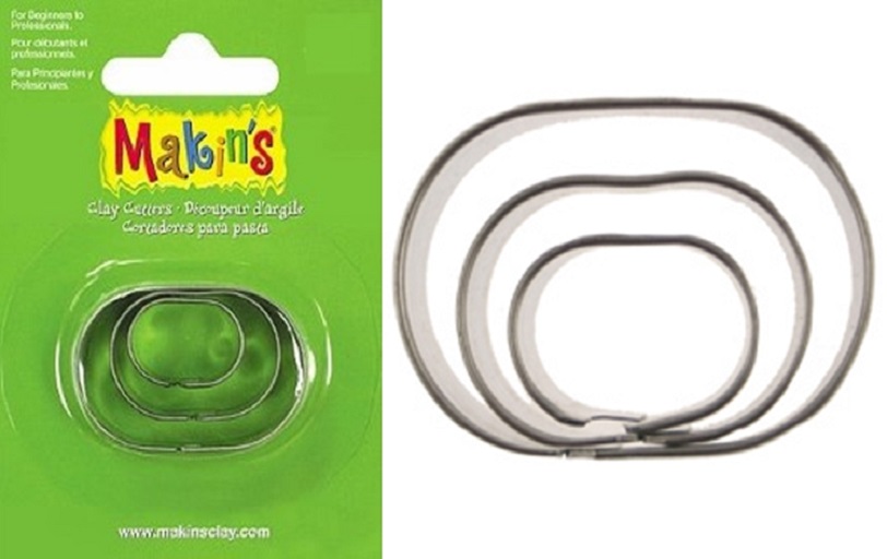 Cutter metalic Makin's din 3 piese - oval